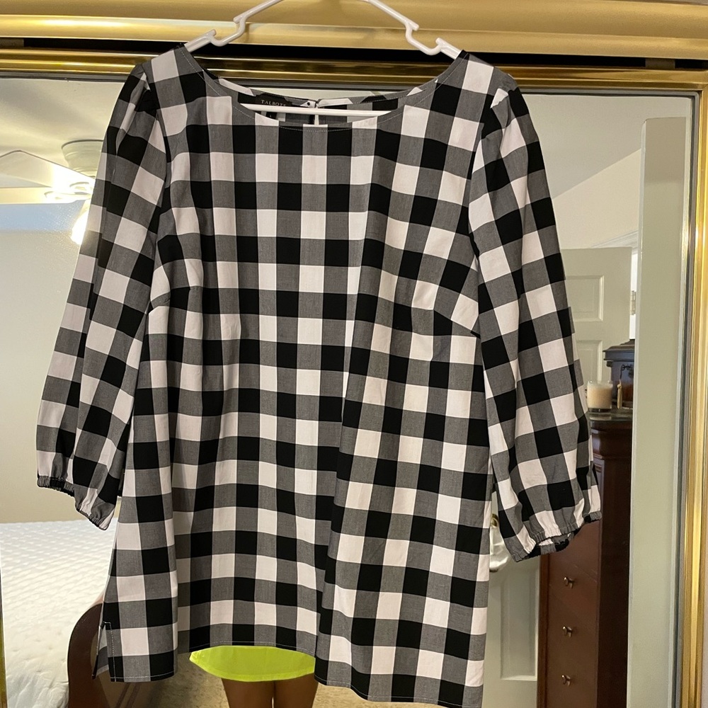 Talbots gingham shirt size L
